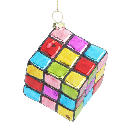 Gisela Graham Glass Rubik's Cube Decoration