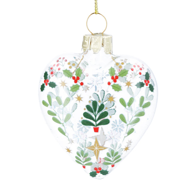 Gisela Graham Alpine Glass Heart, 7cm