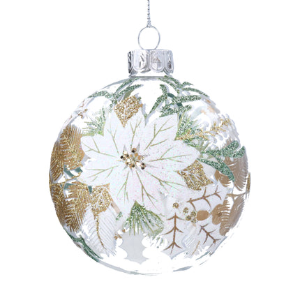 Gisela Graham Poinsettia Spray Bauble, 8cm