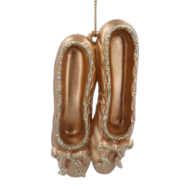 Gisela Graham Gold Acrylic Ballet Shoes Decoration