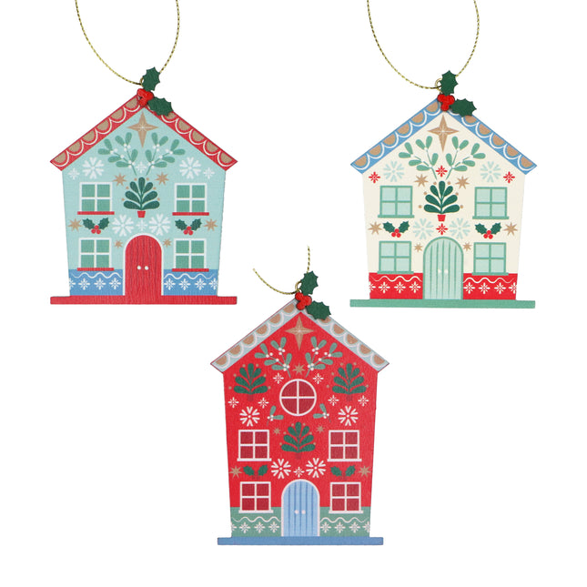 Gisela Graham Alpine Wood House Decoration, 8cm