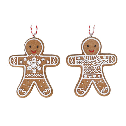 Gisela Graham White Iced Gingerbread Man, 8cm