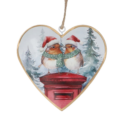 Gisela Graham Robins Scene Tin Heart, 10cm