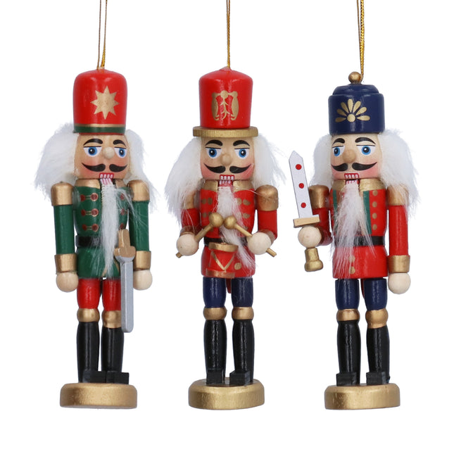Gisela Graham Wood Nutcracker Decoration, 13cm