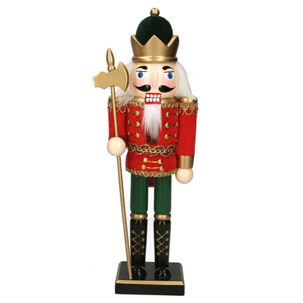 Wooden Nutcracker - Green With Staff image