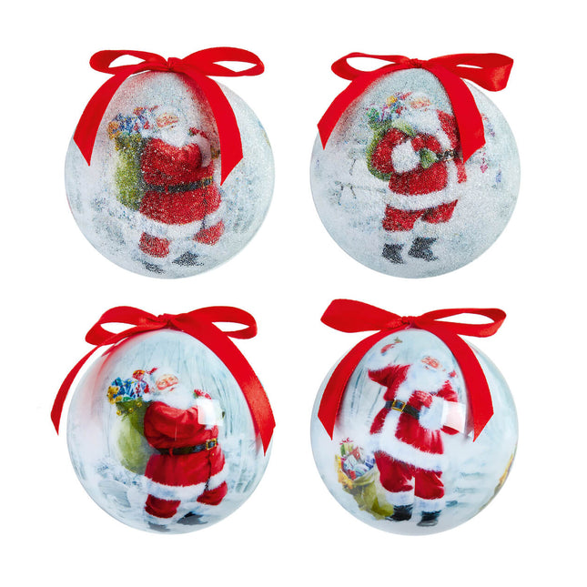 Jolly Santa Decoupge bauble 75mm image 0