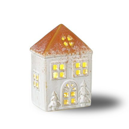 Light Up Ceramic Autumn House Halloween Decoration image 0
