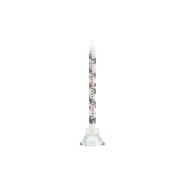 Holly & Ivy Advent Dinner Candle – Christmas Table Candle (UK Made)