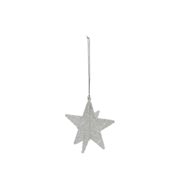 Acrylic Dec 8cm - Silver  3D Star image 0
