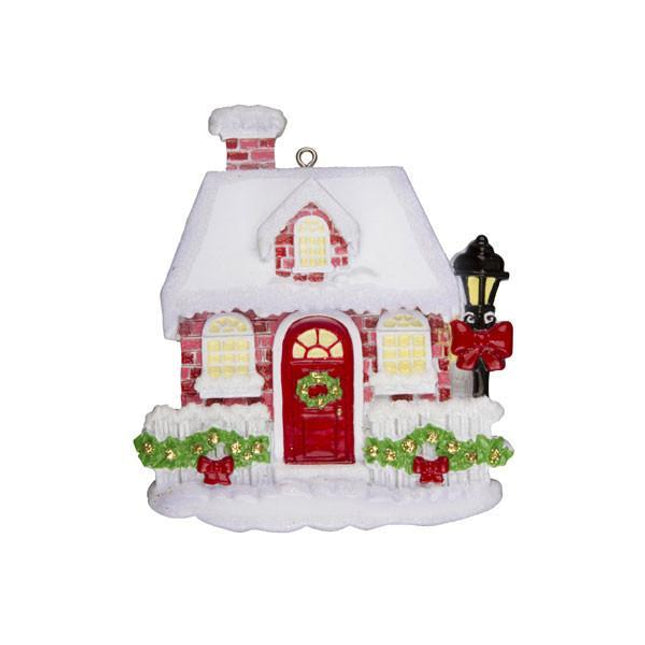 Personalised Christmas Cottage hanging decoration image 0
