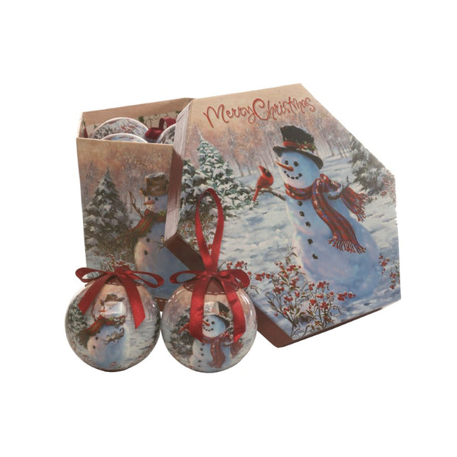snowman decoupage bauble image 0