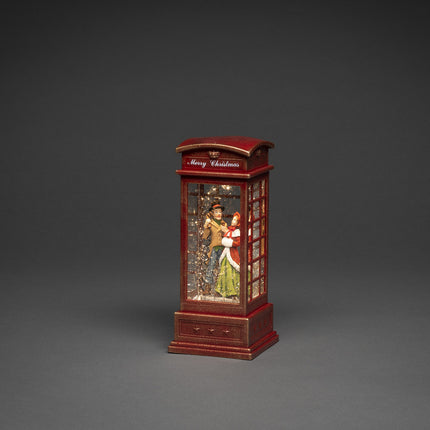 Water Lantern (Red) Telephone Box with Dickensian Couple image 1