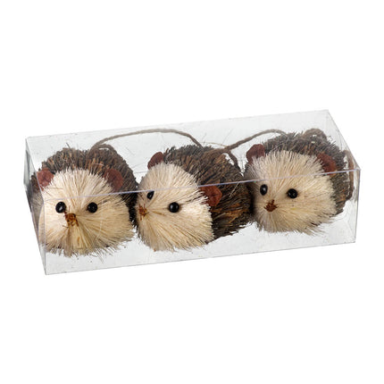 SET OF 3 HANGING HEDGEHOG DECORATION image 0