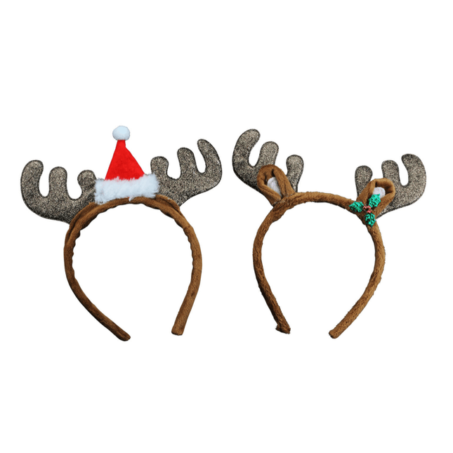 Fabric Glitter Antlers with Holly/Hat Hairband image 0
