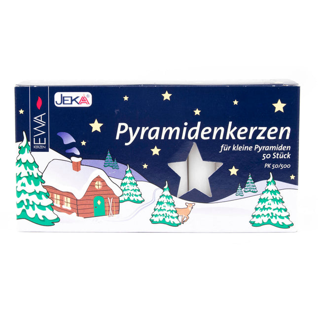 WHITE CANDLES 14mm (Boxes of 50) Pyramidenkerzen image 0