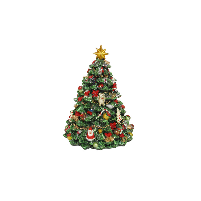 Gisela Graham Revolving Resin Christmas Tree Music Box