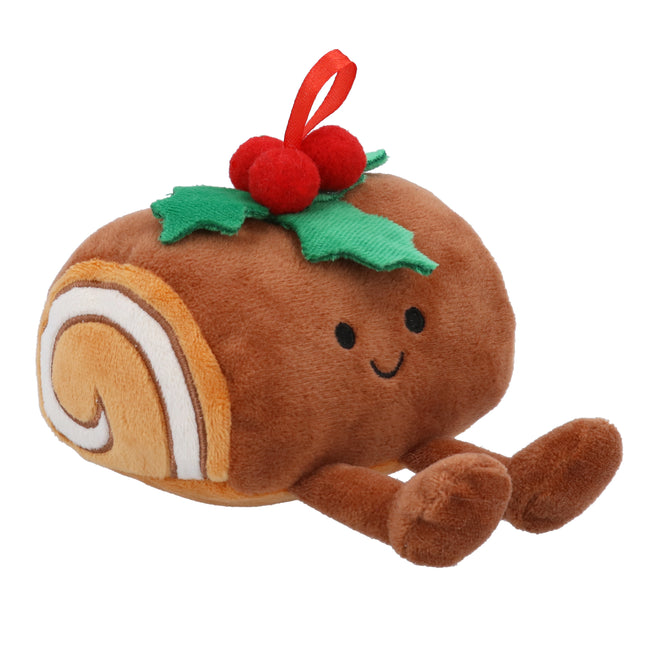 Gisela Graham Happy Yule Log Plush Toy, 13cm
