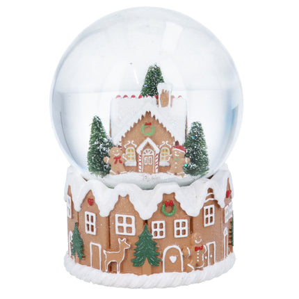 Gisela Graham Musical Gingerbread House Snow Globe, 17cm