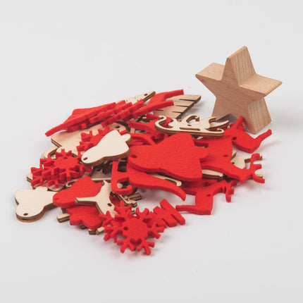 Spira Mini Pop-Up Wooden Christmas Tree with Decoration Set