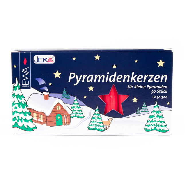 RED CANDLES 14mm (Boxes of 50) Pyramidenkerzen image 0