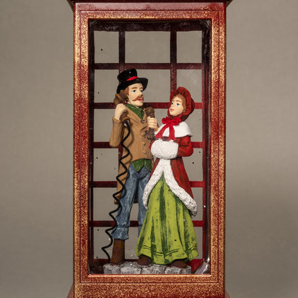 Water Lantern (Red) Telephone Box with Dickensian Couple image 2