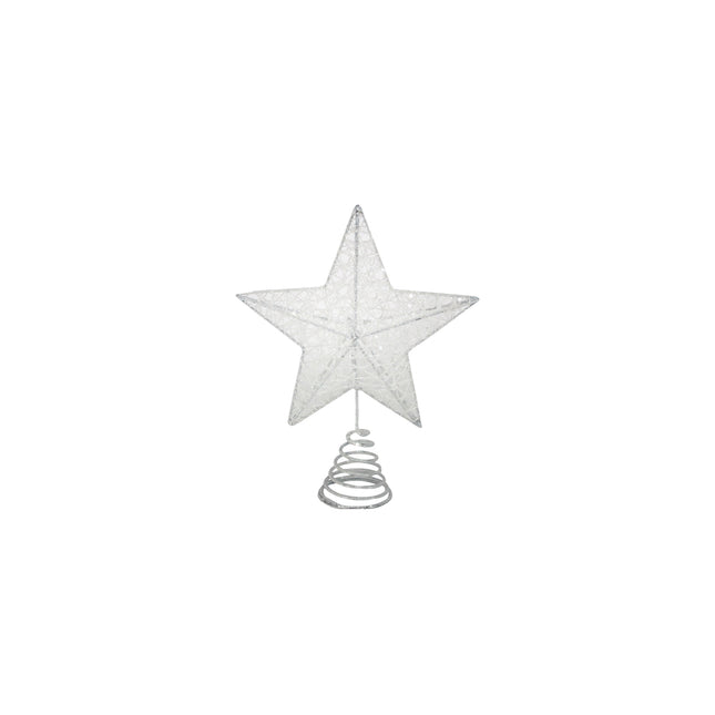 Tree Topper 20cm - Iridescent Glitter Mesh 5 Point Star image 0