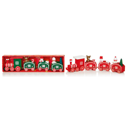 Wooden Xmas Train With Characters 20cm image 0