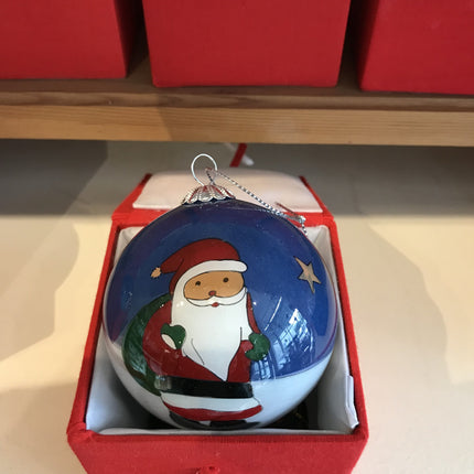 Hand Painted Glass Bauble - Santa with sack image 0