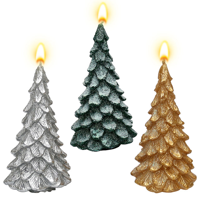 Fir Tree Candle (Assorted Colours), 12cm
