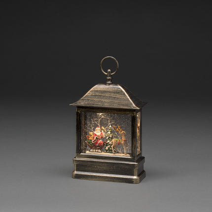 Vintage Light Up Christmas Lantern Santa, Sledge &amp; Reindeer image 1