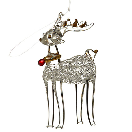 GLASS REINDEER HANGING DECORATION image 0