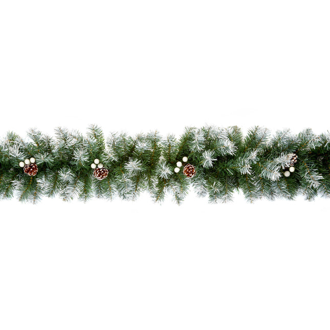 snow tips garland white berry amd cone image 0