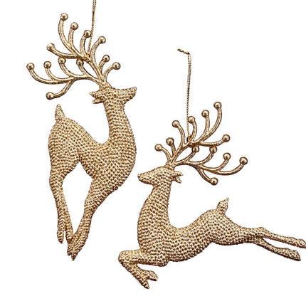 Gold Glitter Acrylic Reindeer Decoration image 0