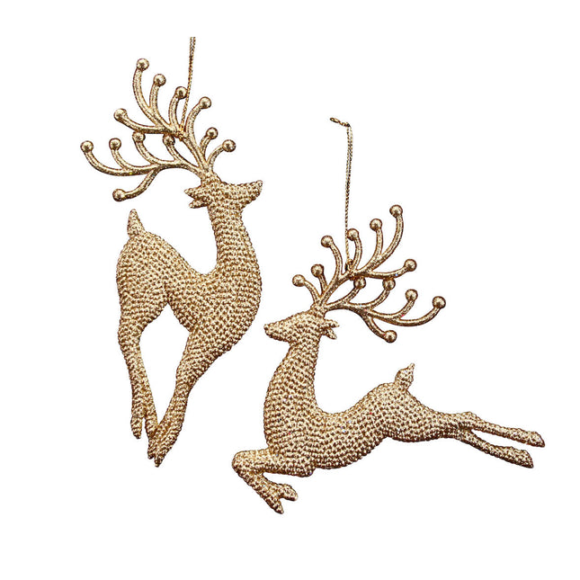Gold Glitter Acrylic Reindeer Decoration image 0