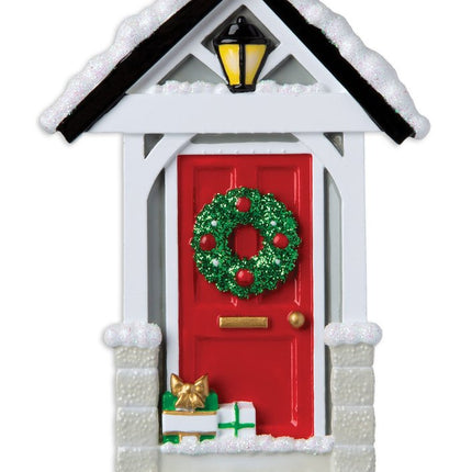 Personalised White door with wreath hanging decoration image 0