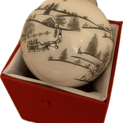 Hand Painted Glass Bauble - White Christmas image 0