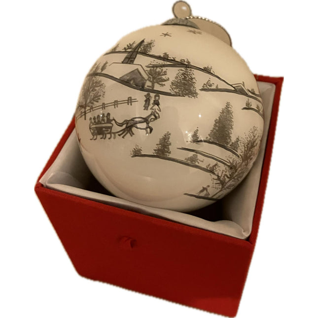 Hand Painted Glass Bauble - White Christmas image 0