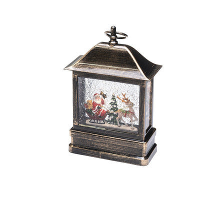 Vintage Light Up Christmas Lantern Santa, Sledge &amp; Reindeer image 0