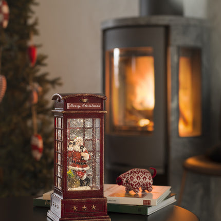 Water Lantern (Red) Telephone Box with Santa image 2