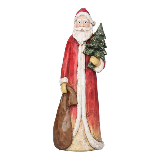 Resin Santa with tree and sack ornament image 0
