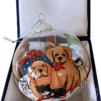 Hand Painted Glass Bauble - Dogs &amp; Cats image 0