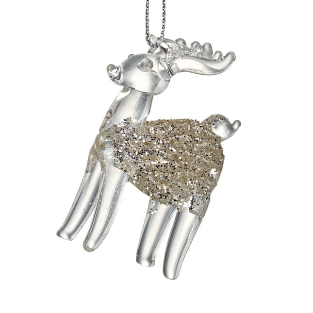 GLASS HANGING REINDEER image 0