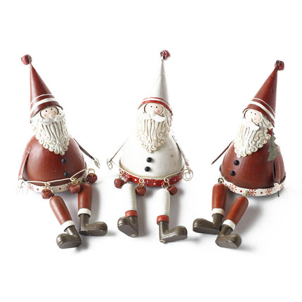 METAL SITTING SANTAS MIX image 0