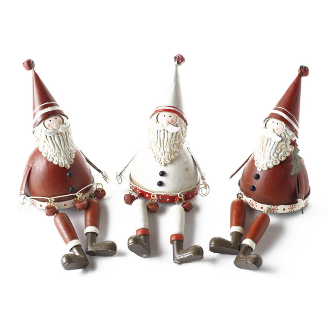 METAL SITTING SANTAS MIX image 0