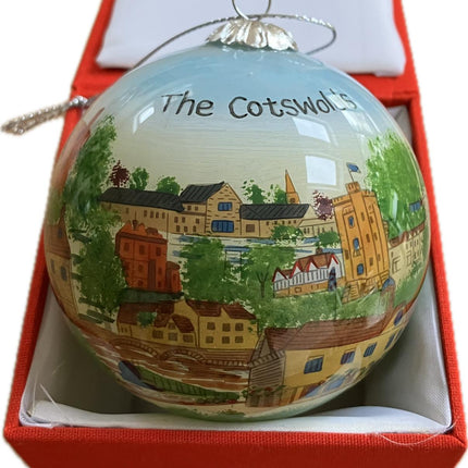 Hand Painted Glass Bauble - The Cotswolds image 0
