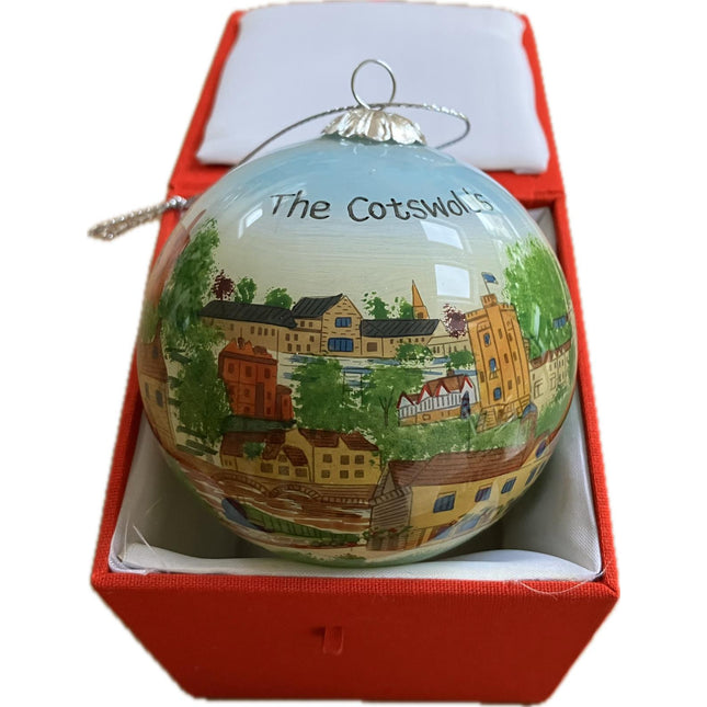 Hand Painted Glass Bauble - The Cotswolds image 0
