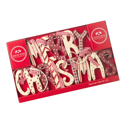 MERRY CHRISTMAS WOODEN GARLAND image 0