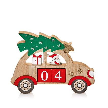 Premier Wooden Christmas Advent Countdown, Car or Campervan