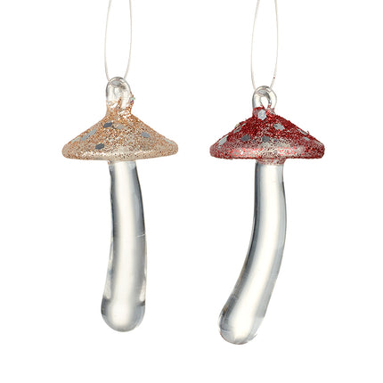 Heaven Sends Gold and Red Glass Mushroom Decoration (Assorted)