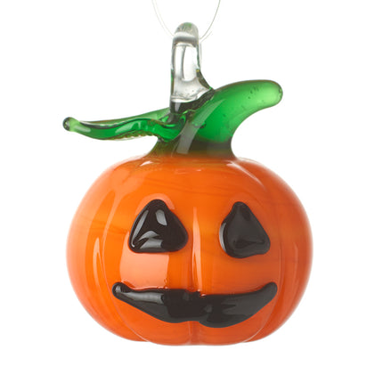Heaven Sends Mini Glass Pumpkin with Face